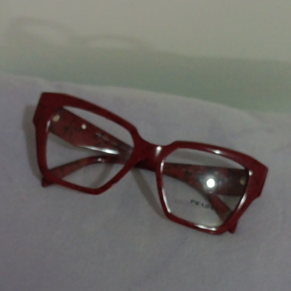 Authenric Prada 09ZV Women's Bold Red Glasses NWOT - Picture 7 of 8